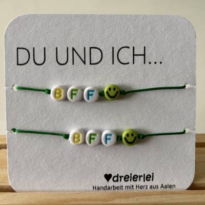 VERSANDFERTIG  Beste Freunde Armbänder grün – Kunterbunte Freundschaftsbänder aus Nylon