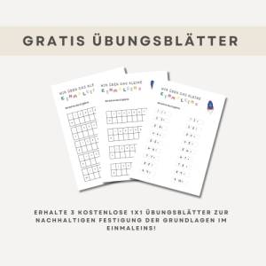 Das kleine 1x1 Einmaleins als Poster für Kinder, Lernposter zum Ausdrucken, Einschulung Geschenk, Schulanfang Bild 4