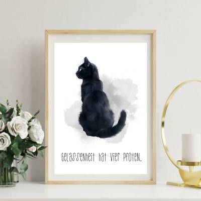 Minimalistisches Katzen-Poster – 