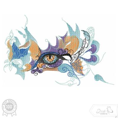 Auge Stickdatei Ornamentales Fantasie-Motiv für besondere Akzente