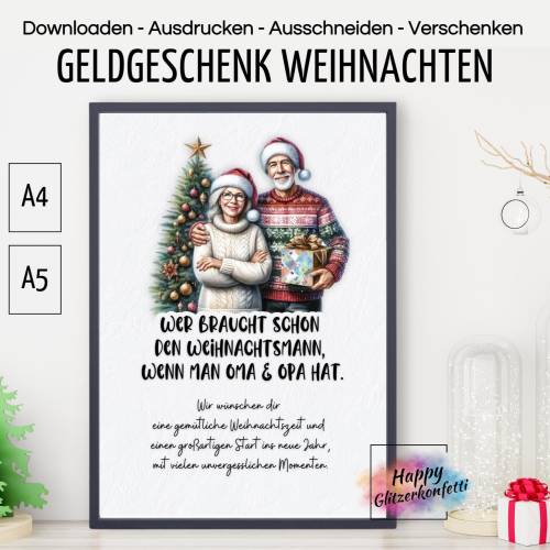 Enkelkind Geldgeschenk Weihnachten, Teenager, Weihnachtskarte, Last Minute Geschenk, Geld verschenken verpacken