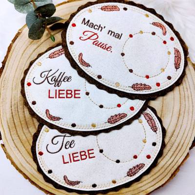 ITH MugRugs Traumfänger Set 07 – Stickdateien für 13x18 Rahmen, zauberhafte Sprüche & Blanko