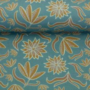 Swafing Canvas Retro Flowers by Emjo Design, ocker/mint