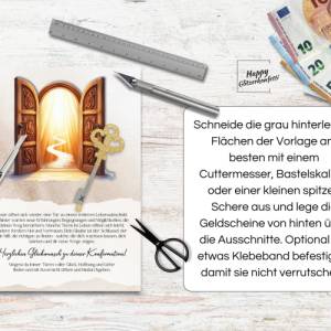 Konfirmation Geldgeschenk, DIY PDF Vorlage zum Ausdrucken, Last-Minute Geschenk Idee, Download, Geld kreativ verpacken v Bild 4