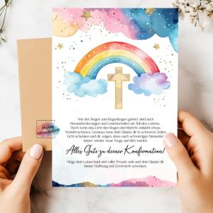 Geldgeschenk zur Konfirmation, PDF Download Vorlage zum Ausdrucken, DIY Last-Minute Geschenkidee, Geld kreativ verpacken Bild 2