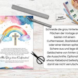 Geldgeschenk zur Konfirmation, PDF Download Vorlage zum Ausdrucken, DIY Last-Minute Geschenkidee, Geld kreativ verpacken Bild 4