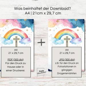 Geldgeschenk zur Konfirmation, PDF Download Vorlage zum Ausdrucken, DIY Last-Minute Geschenkidee, Geld kreativ verpacken Bild 6