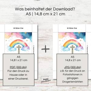 Geldgeschenk zur Konfirmation, PDF Download Vorlage zum Ausdrucken, DIY Last-Minute Geschenkidee, Geld kreativ verpacken Bild 7