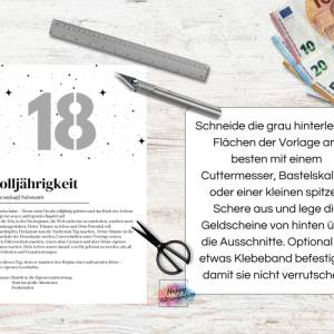 Geldgeschenk zum 18. Geburtstag, Volljährigkeit, Definition, Last Minute Idee Geld verschenken, A4 PDF Download Ausdruck Bild 4
