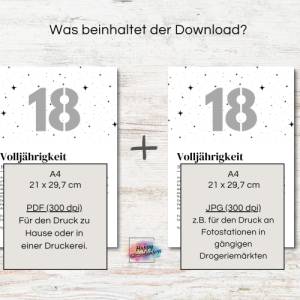 Geldgeschenk zum 18. Geburtstag, Volljährigkeit, Definition, Last Minute Idee Geld verschenken, A4 PDF Download Ausdruck Bild 7