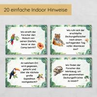 Dschungel Indoor Schnitzeljagd für Zuhause mit 20 Hinweisen, Urkunde, Geschichte & mehr für Kinder zum Ausdrucken Bild 3