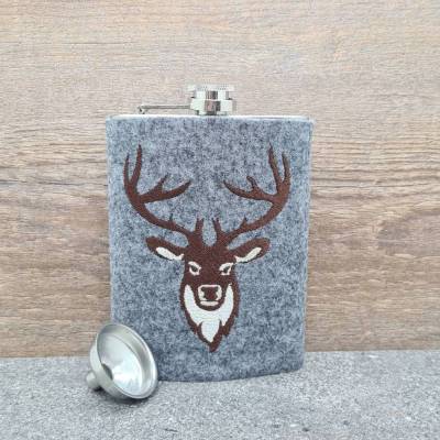 Flachmann mit Filzmantel & Trichter – Perfektes Geschenk für Outdoor-Abenteuer & Feiern