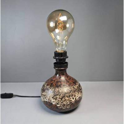 Fat Lava Keramik Tischlampe - Pan - 1960er Jahre