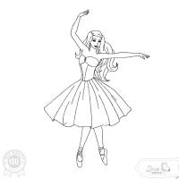 Ballerina Stickdatei – Ausmalmotiv für Kinder & kreative Regentage Bild 1