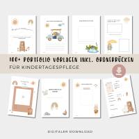 Kindertagespflege Portfolio, Vorlage für Tagespflege, Portfolio für Tagesmutter, inkl. Ordnerrück, sofort download Bild 1