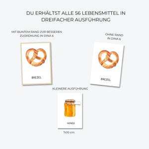Lebensmittel Lernkarten für Kinder, Einkaufskarten im Montessori Stil, Lebensmittel Flash Cards zum Ausdrucken Bild 3