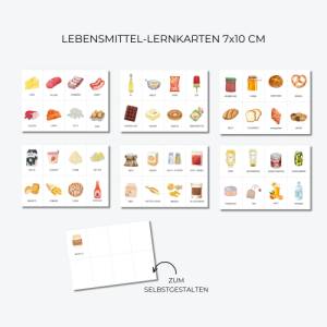Lebensmittel Lernkarten für Kinder, Einkaufskarten im Montessori Stil, Lebensmittel Flash Cards zum Ausdrucken Bild 5