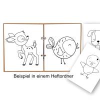 Malbuch, Malheft, Malvorlagen für Kinder | 30 tolle Tiere | Digitaler Download inkl. Cover Vorder- und Rückseite Bild 2