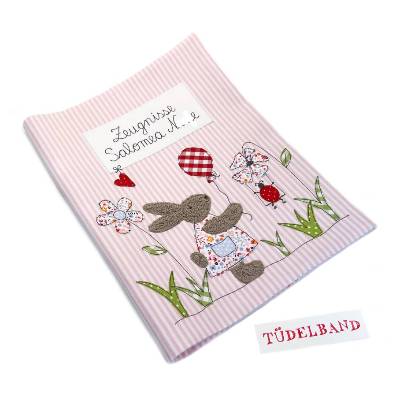 Zeugnismappenhülle Hefthülle ...kleine Blumenwiese...rosa...geblümt...