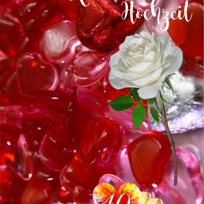 Glückwünsche zur Rubin - Hochzeit - 40. Hochzeitstag.