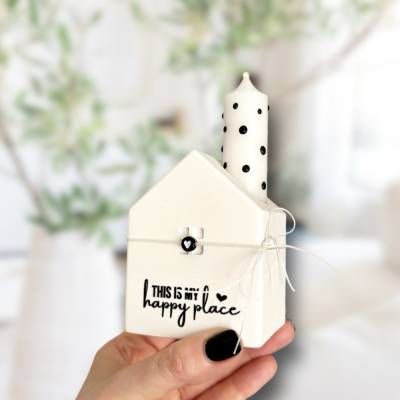 Raysin Häuschen 'This is my happy place' mit Kerze • Häuschenliebe