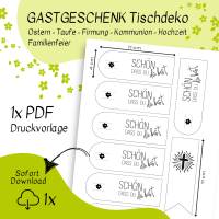 Druckvorlage Ostern - Tischdeko - Gastgeschenk - ausdrucken - Geschenkidee - Ostergeschenk - Kleinigkeit - Familienfeier Bild 2