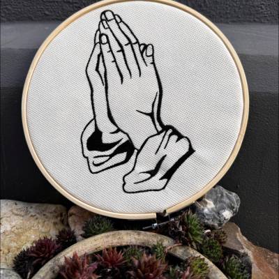 Stickdatei Hände 13x18 cm Rahmen