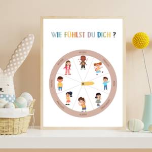 Gefühlsrad für Kinder, Montessori Gefühlsuhr, Gefühle lernen, Emotionsrad für Kinder, Emotionen verstehen, PDF Download Bild 4