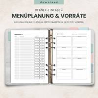 Menüplanung & Vorratshaltung A5 PDF | 14 Listen fürs Meal Planning, Food Inventory, Resteverwertung | Essensplaner Ringb Bild 1