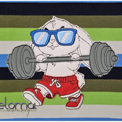 Stickdatei Doodle Applikation - Mukki Hase - 6 Größen 5 Dateiformate - Inkl. Anleitung