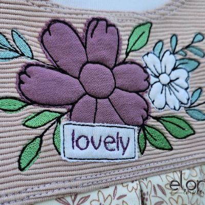 Stickdatei Doodle Applikation - Blume Lovely Amalia - 6 Größen 5 Dateiformate - Inkl. Anleitung