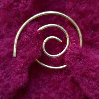 Messingverschluss Cardigan, Tuchschließe, Schalclip, Spirale groß Hammerschlag