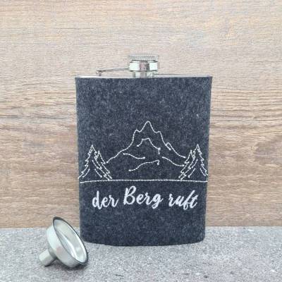 Flachmann mit Filzmantel & Trichter – Perfektes Geschenk für Outdoor-Abenteuer & Feiern