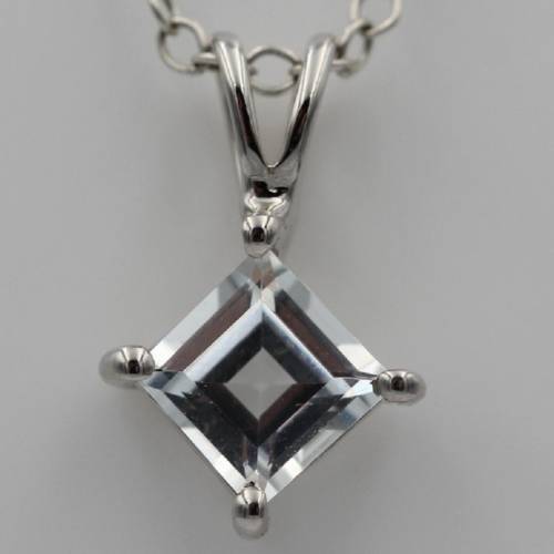 1 Carat Weißtopas Anhänger 925 Silber Collier Kette weißer Topas Topasschmuck