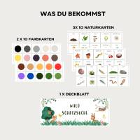 Waldschatzsuche Waldbingo für Kinder Schnitzeljagd; Kindergeburtstag spiel PDF Download Bild 2