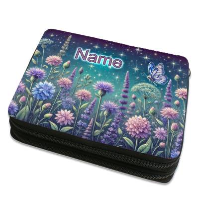 Blumenwiese Federmäppchen inkl. Inhalt mit Name / personalisierbar 