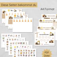 Baustelle Routine Set für Kinder mit 160 Routinekarten, Morgen- und Abendroutine Plan, Wochenplan, Belohnungsplan & mehr Bild 2