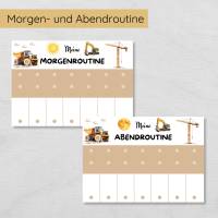 Baustelle Routine Set für Kinder mit 160 Routinekarten, Morgen- und Abendroutine Plan, Wochenplan, Belohnungsplan & mehr Bild 5