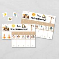 Baustelle Routine Set für Kinder mit 160 Routinekarten, Morgen- und Abendroutine Plan, Wochenplan, Belohnungsplan & mehr Bild 6