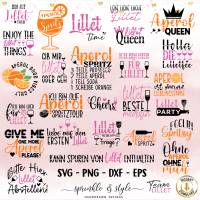 Deutsche Plotterdatei Getränke XL Bundle 27 x, Aperol svg, Alkohol, Aperol Lillet wildberry, Wein Digistamp, Laser, Bild 1