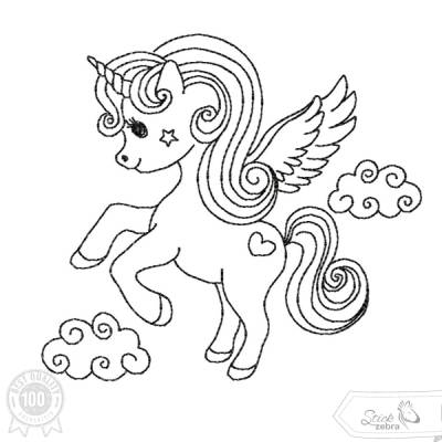 Einhorn Stickdatei – Ausmalmotiv für Kinder & kreative Regentage
