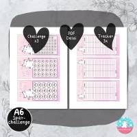 Haustier Challenge - Geld sparen - PDF A4 - Sparvorlage Katze - Set 150 300 750 - Umschlagmethode Bild 3