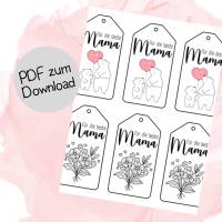 Praktische Geschenkanhänger für Muttertag zum Download - Gratis für dich! Bild 1