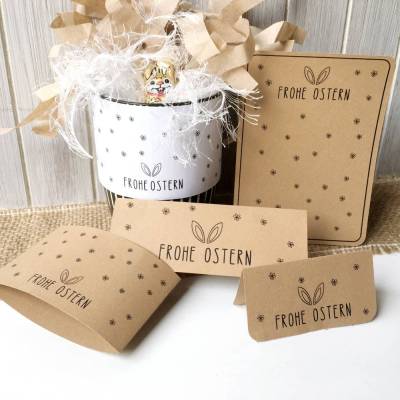 Druckvorlage Frohe Ostern Set I Tütenverschluss I Banderolen I Geschenkkarte  I Tischdeko I Geschenkidee I Mitbringsel