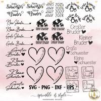 Plotterdatei Großer Bruder Große Schwester svg, Digistamp Geschwister svg, Cricut, Schwangerschaftsverkündung, Deutsche Bild 1