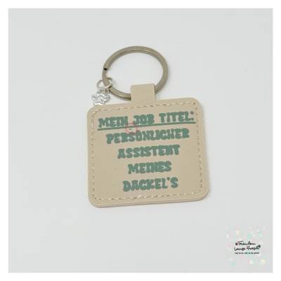 Dackelliebe Kunstleder-Schlüsselanhänger 