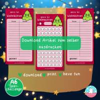 Weihnachten Challenge und Tracker - Geld sparen - PDF A4 - Umschlagmethode Bild 2
