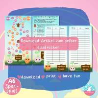 Sparspiel Veggie-Rallye Download - PDF A4 - Spiel Anleitung Tracker - passend für A6 Zippertaschen Bild 2