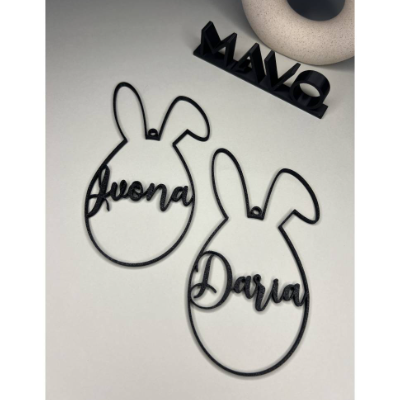 Personalisierter Osteranhänger mit Name – Ei mit Hasenohren – Anhänger für Ostern
