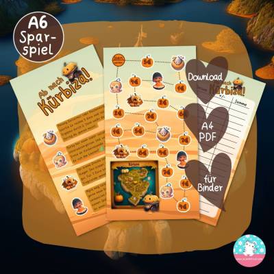 Sparspiel Ab nach Kürbiza! Download - PDF A4 - Spiel Anleitung Tracker - passend für A6 Zippertaschen